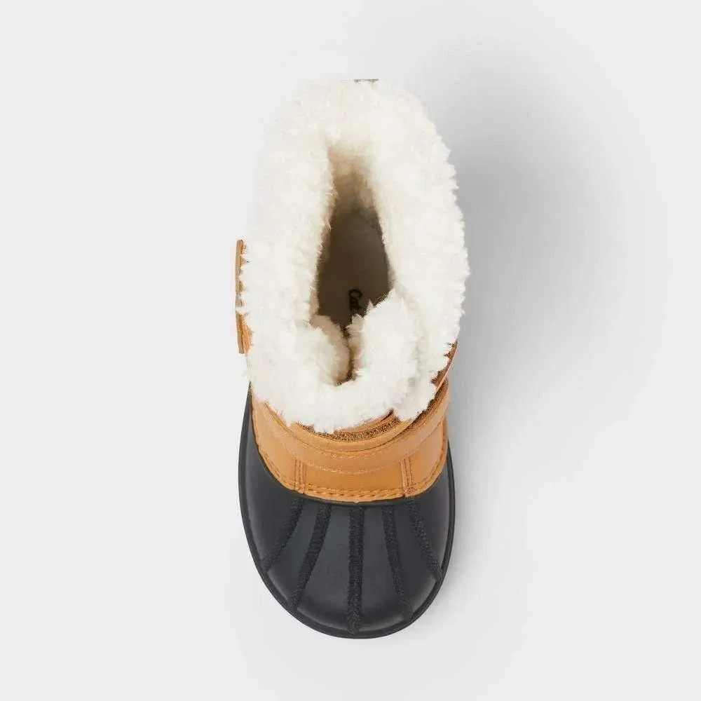 Cat & Jack Denver Toddler Boys Cognac Winter Duck Boots Size 6 Hook and Loop